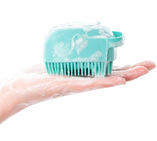 DogCat BathBrush - Siliconen Massageborstel Voor Huisdieren Met Shampoodoos