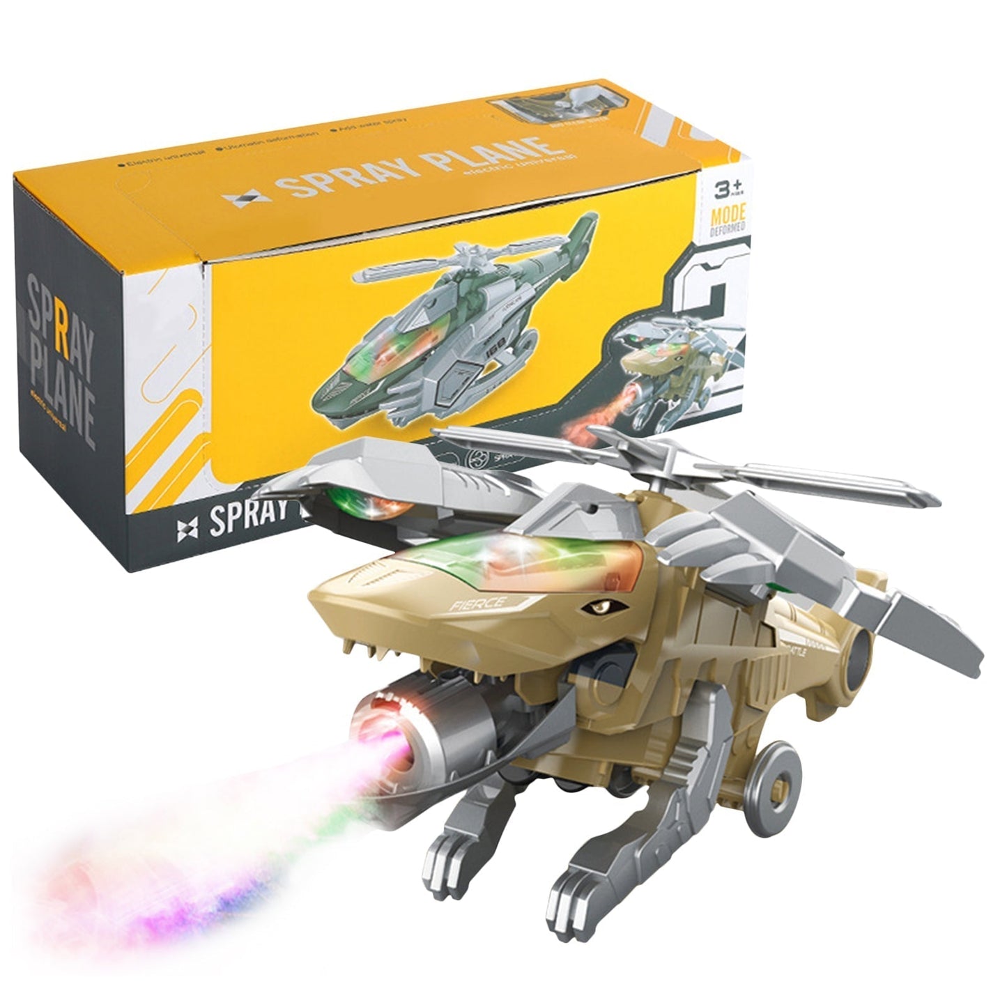 Dino - LED Transformerende Dinosaurus Helikopter Speelgoed