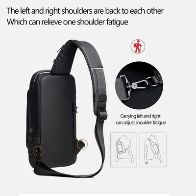 Cross Bag | Nieuw Design Crossbody SideBag Anti-Theft met Lader