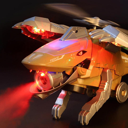 Dino - LED Transformerende Dinosaurus Helikopter Speelgoed