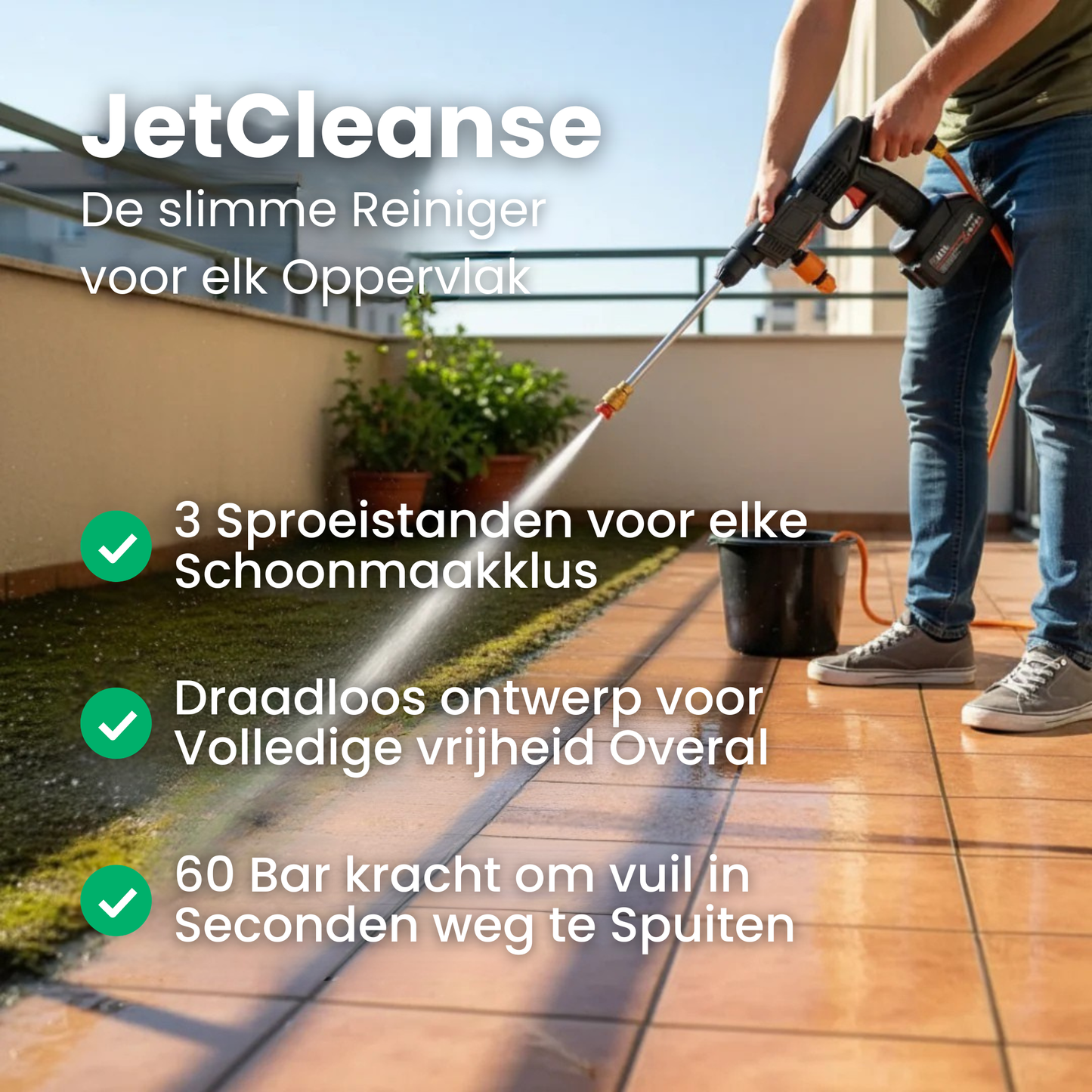 JetCleanse | Snoerloze hogedruk-reiniger