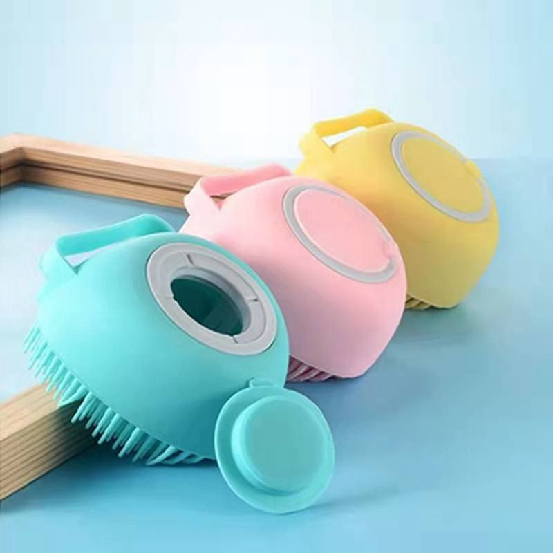 DogCat  BathBrush - Siliconen Massageborstel Voor Huisdieren Met Shampoodoos