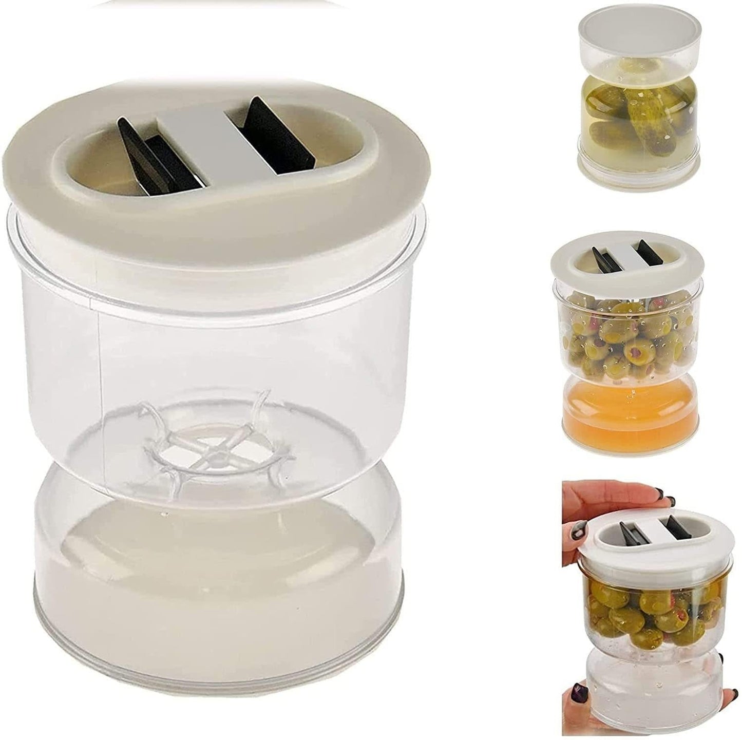 PickleJar - Pickle En Olives Pot Container Met Zeef