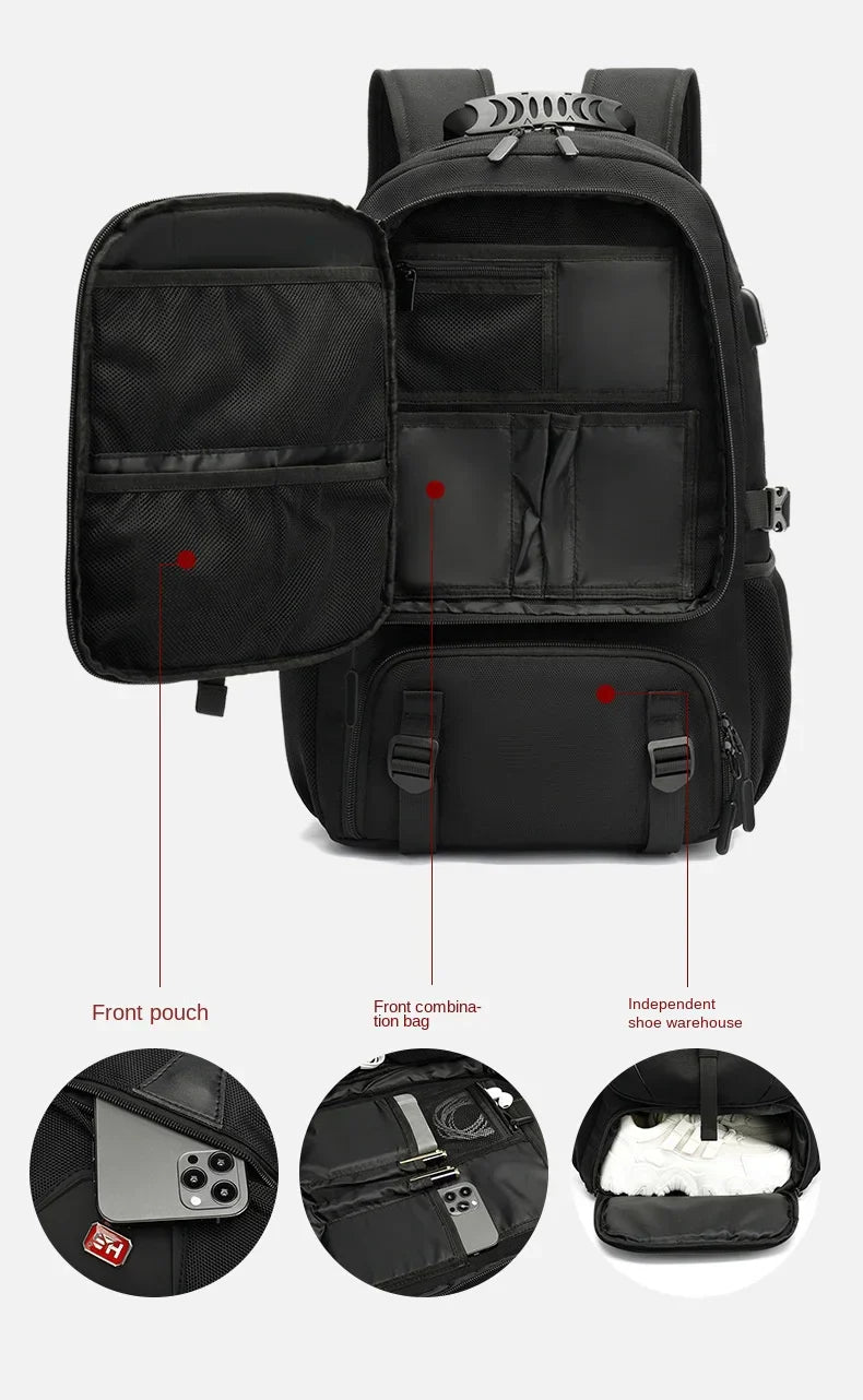 Travel Backpack - Uitbreidbare Rugzak Met Grote Capaciteit