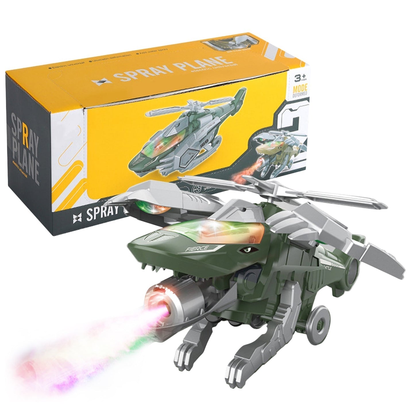 Dino - LED Transformerende Dinosaurus Helikopter Speelgoed