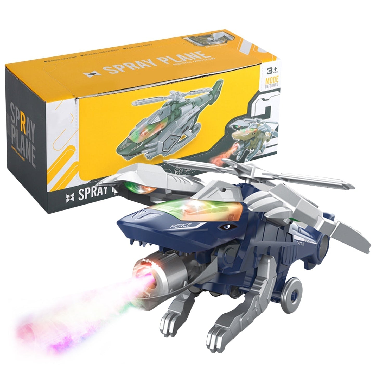 Dino - LED Transformerende Dinosaurus Helikopter Speelgoed