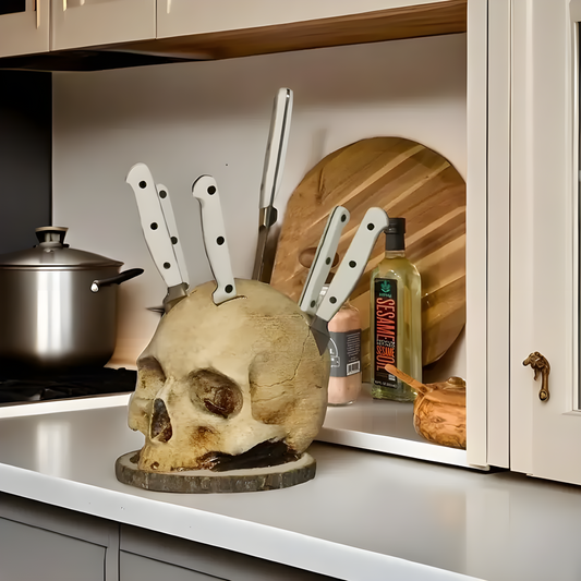 BladeSkull - Unieke Schedel Houder voor Keukenmessen