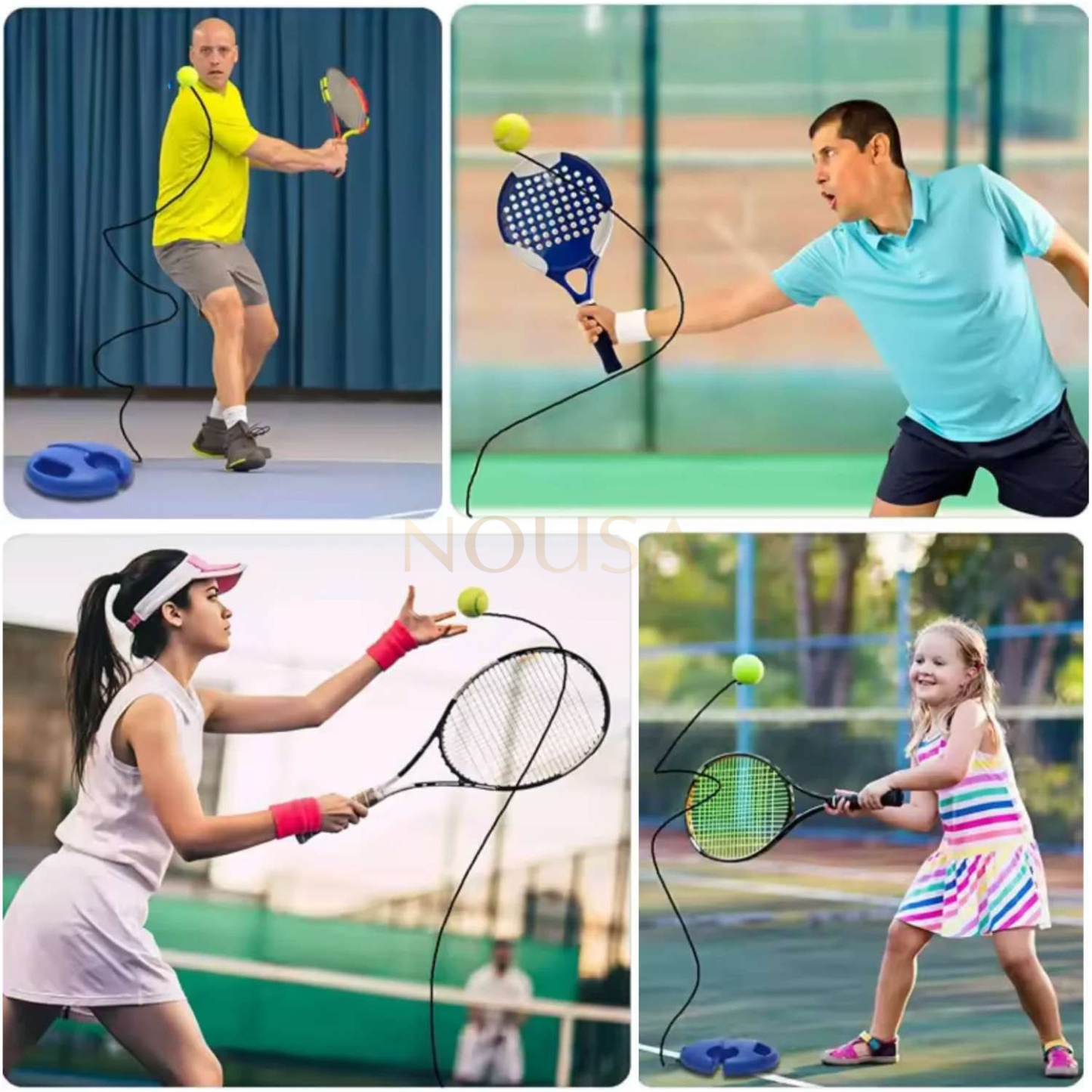 SoloTennis™ Trainer | Train zelfstandig, verbeter je slag met elastisch snoer & robuust ontwerp