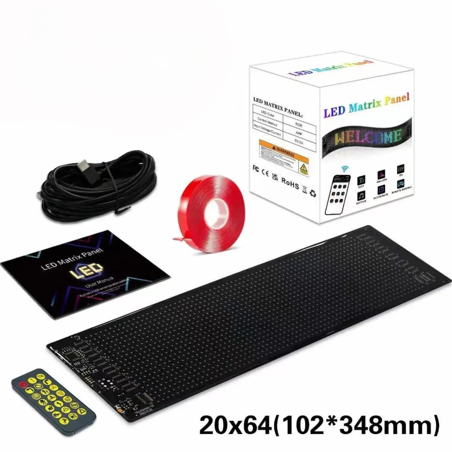 NightRider™ Matrix LED Display | Devil Eyes, Teksten & Animaties via App en Afstandsbediening